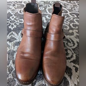 Men's Brown Leather Chelsea harness Boots